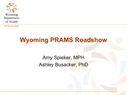 Wyoming PRAMS Roadshow Amy Spieker, MPH Ashley Busacker, PhD