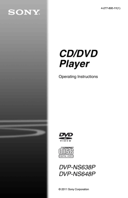 CD/DVD Player DVP-NS638P DVP-NS648P