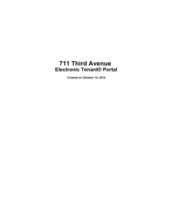 711 Third Avenue Electronic Tenant® Portal Created on October 14, 2014