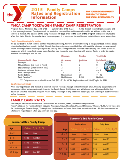 2015    Family Camps Rates and Registration Information