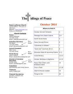 The idings of Peace October 2014