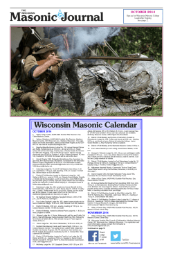 Wisconsin Masonic Calendar OCTOBER 2014