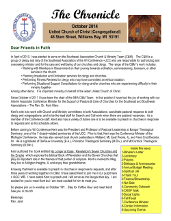 The Chronicle October 2014  United Church of Christ (Congregational)