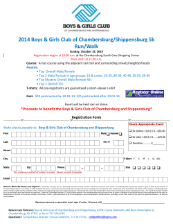 2014 Boys &amp; Girls Club of Chambersburg/Shippensburg 5k Run/Walk