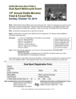 10 Annual Kettle Moraine Field &amp; Forest Ride Dual Sport Motorcycle Event