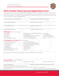 2015 Frontier Fiesta General Registration Form University of Houston Frontier Fiesta Association