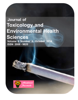 Toxicology and Environmental Health Sciences Journal of