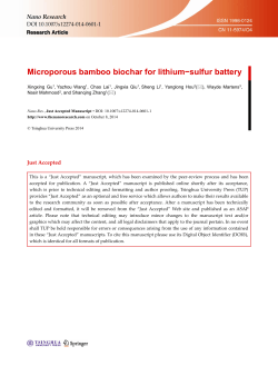 Microporous bamboo biochar for lithium−sulfur battery  Nano Research DOI 10.1007/s12274-014-0601-1