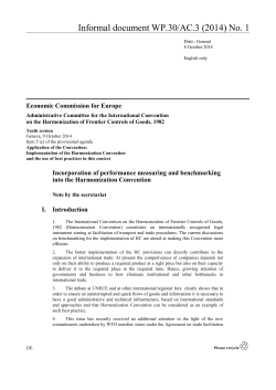 Informal document WP.30/AC.3 (2014) No. 1 Economic Commission for Europe