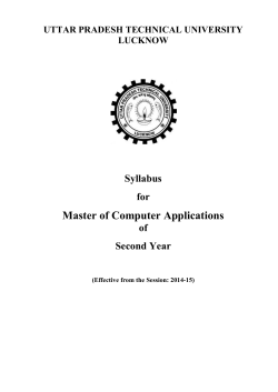 Master of Computer Applications Syllabus for of