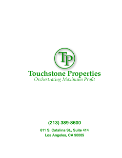 TP Touchstone Properties! ! (213) 389-8600