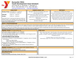 Burnsville YMCA Youth Development Class Schedule