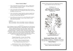 “Throw Out the Lifeline” Women’s Home and Overseas Missionary Society