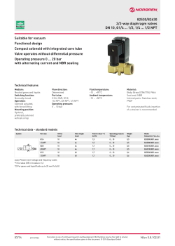 82530/82630 2/2-way diaphragm valves Suitable for vacuum