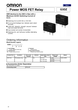 Power MOS FET Relay G3DZ Maximum AC/DC Switching Current of