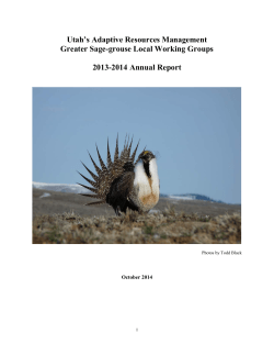 Utah’s Adaptive Resources Management Greater Sage-grouse Local Working Groups  2013-2014 Annual Report