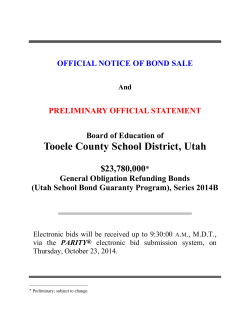 Tooele County School District, Utah $23,780,000
