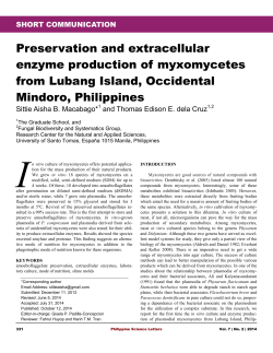 Preservation and extracellular enzyme production of myxomycetes from Lubang Island, Occidental Mindoro, Philippines