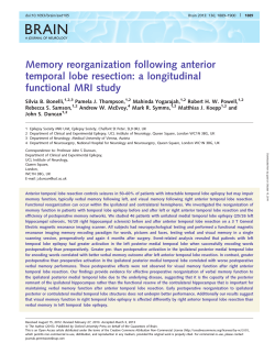 BRAIN Memory reorganization following anterior temporal lobe resection: a longitudinal functional MRI study