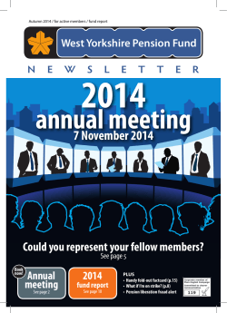 2014 annual meeting 7 November 2014 Could you represent your fellow members?