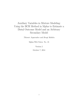 Auxiliary Variables in Mixture Modeling: Distal Outcome Model and an Arbitrary