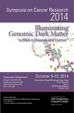 2014 Illuminating Genomic  Dark  Matter Symposia on Cancer Research