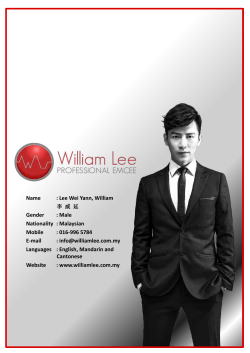 Name : Lee Wei Yann, William  Gender