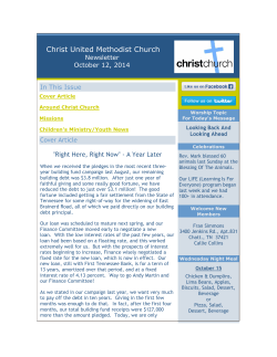 Christ United Methodist Church  Newsletter October 12, 2014