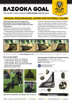 SPECIAL BAZOOKAGOAL OFFER FOR FOOTBALL CLUBS