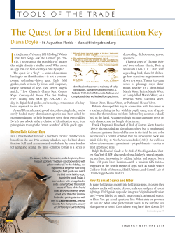 I The Quest for a Bird Identification Key Diana Doyle