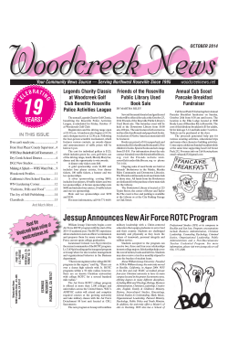 Read the Woodcreek News online at woodcreeknews.net C