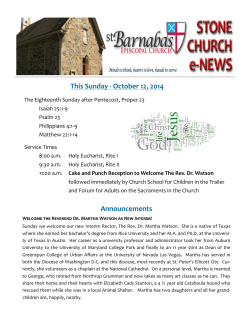 This Sunday - October 12, 2014