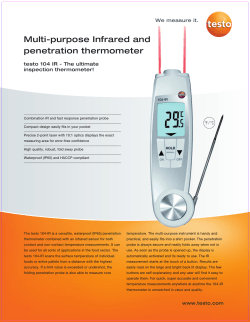 Multi-purpose Infrared and penetration thermometer testo 104 IR - The ultimate inspection thermometer!