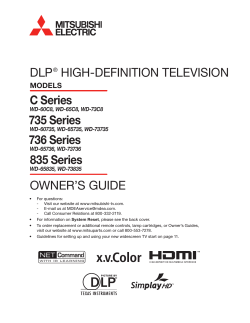 DLP HIGH-DEFINITION TELEVISION OWNER’S GUIDE C Series