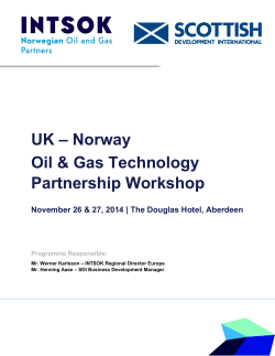 – Norway UK Oil &amp; Gas Technology Partnership Workshop