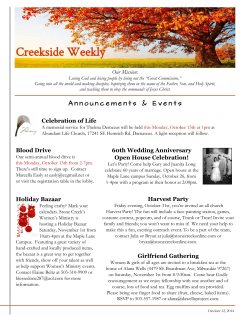Creekside Weekly Our Mission: