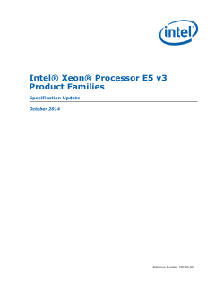 Intel® Xeon® Processor E5 v3 Product Families Specification Update October 2014