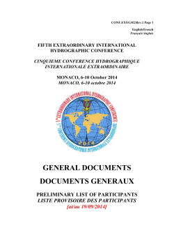 GENERAL DOCUMENTS DOCUMENTS GENERAUX  PRELIMINARY LIST OF PARTICIPANTS