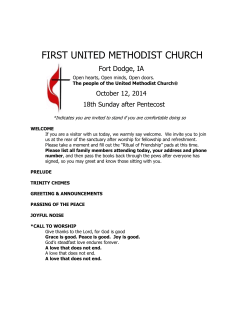 FIRST UNITED METHODIST CHURCH  Fort Dodge, IA October 12, 2014