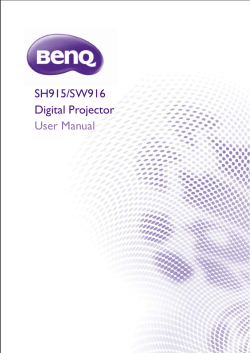SH915/SW916 Digital Projector User Manual