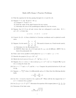 Math 427L Exam 1 Practice Problems