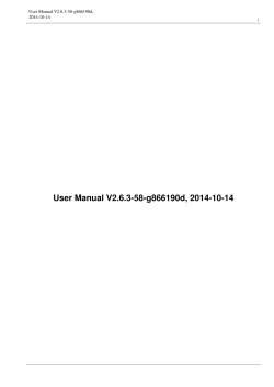 User Manual V2.6.3-58-g866190d, 2014-10-14 User Manual V2.6.3-58-g866190d, 2014-10-14 i