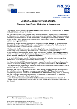PRESS EN JUSTICE and HOME AFFAIRS COUNCIL