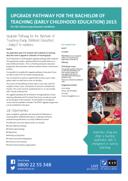 UPGRADE PATHWAY FOR THE BACHELOR OF TEACHING (EARLY CHILDHOOD EDUCATION) 2015