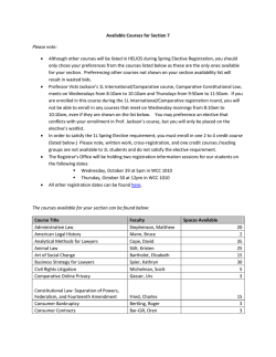 Available Courses for Section 7 Please note: