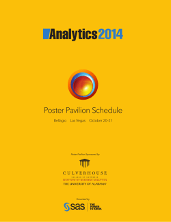 Poster Pavilion Schedule Poster Pavilion Sponsored by Presented by