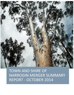 TOWN AND SHIRE OF NARROGIN MERGER SUMMARY REPORT - OCTOBER 2014