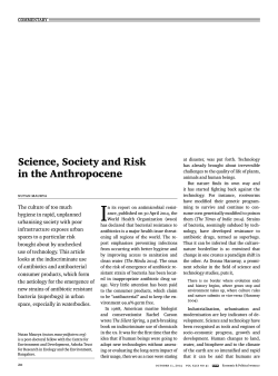 Science, Society and Risk in the Anthropocene