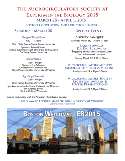 The Microcirculatory Society at Experimental Biology 2015 Sessions - March 28