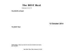The BEST Rest ! 12 October 2014 The DEATH of Death!